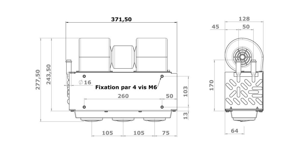 Plan HEGOA 3 avec plénum pour diffuseur